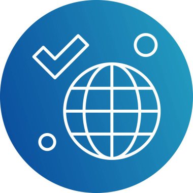 Dünya Düz Simgesi, Vektör illüstrasyonu