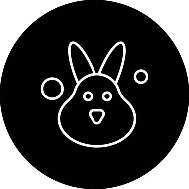 Vektör tavşan simgesi, basit ağ illüstrasyonu