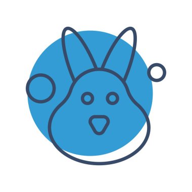 Vektör tavşan simgesi, basit ağ illüstrasyonu