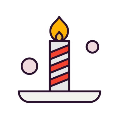 Vektör Mum Simgesi, basit web illüstrasyonu 