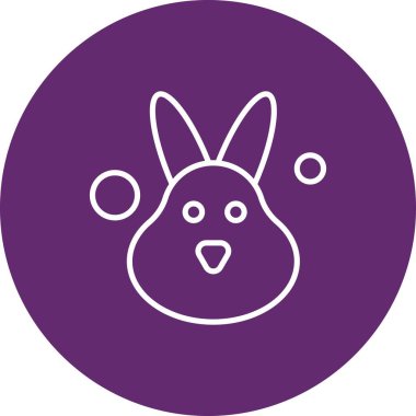 Vektör tavşan simgesi, basit ağ illüstrasyonu