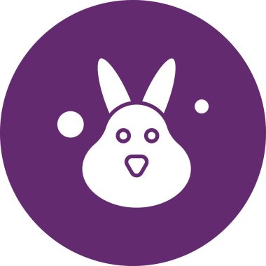 Vektör tavşan simgesi, basit ağ illüstrasyonu