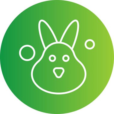 Vektör tavşan simgesi, basit ağ illüstrasyonu