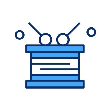 Vektör davul simgesi, basit web illüstrasyonu