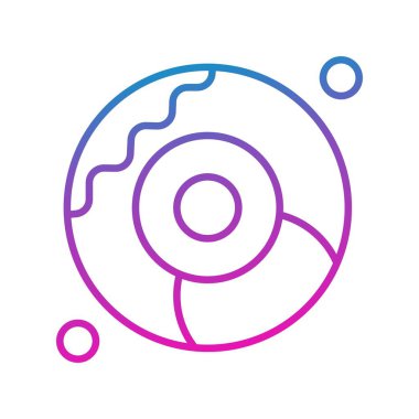  Vektör çörek simgesi, basit web illüstrasyonu