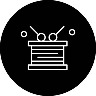 Vektör davul simgesi, basit web illüstrasyonu