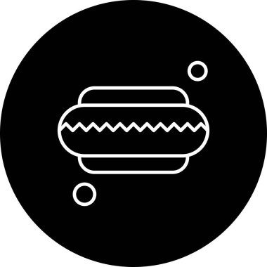  Vektör hotdog simgesi, basit web illüstrasyonu