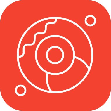  Vektör çörek simgesi, basit web illüstrasyonu