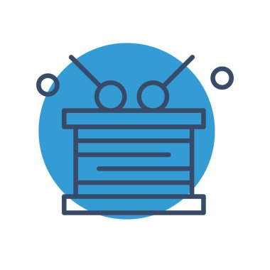 Vektör davul simgesi, basit web illüstrasyonu