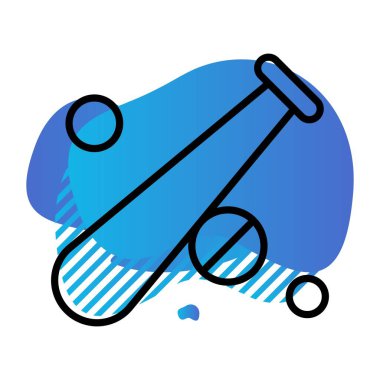  Vektör Beyzbol Simgesi, basit web illüstrasyonu