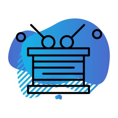 Vektör davul simgesi, basit web illüstrasyonu