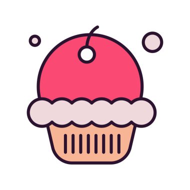  Vektör Kek Simgesi, basit web illüstrasyonu