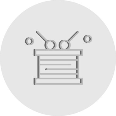 Vektör davul simgesi, basit web illüstrasyonu