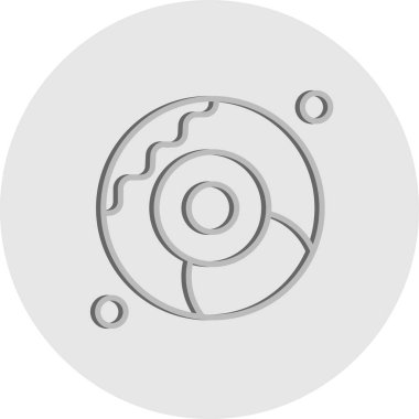  Vektör çörek simgesi, basit web illüstrasyonu