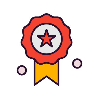  ödül düz simgesi, vektör illüstrasyonu