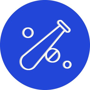  Vektör Beyzbol Simgesi, basit web illüstrasyonu