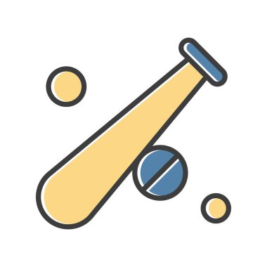  Vektör Beyzbol Simgesi, basit web illüstrasyonu