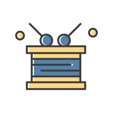 Vektör davul simgesi, basit web illüstrasyonu