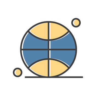 Vektör Topu Simgesi, basit web illüstrasyonu 