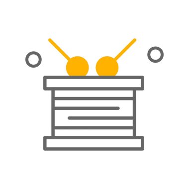 Vektör davul simgesi, basit web illüstrasyonu