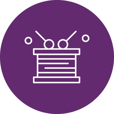 Vektör davul simgesi, basit web illüstrasyonu