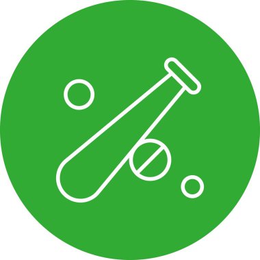  Vektör Beyzbol Simgesi, basit web illüstrasyonu