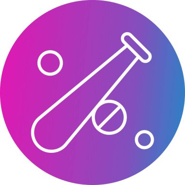  Vektör Beyzbol Simgesi, basit web illüstrasyonu