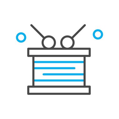Vektör davul simgesi, basit web illüstrasyonu