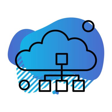 Dijital bulut vektör illüstrasyonu