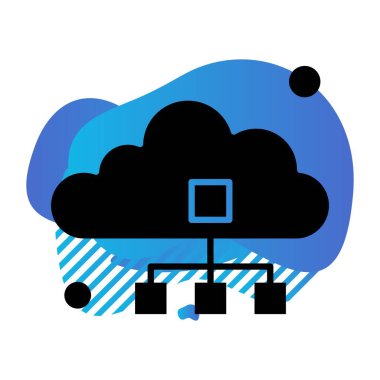 Dijital bulut vektör illüstrasyonu