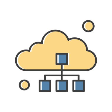 Dijital bulut vektör illüstrasyonu