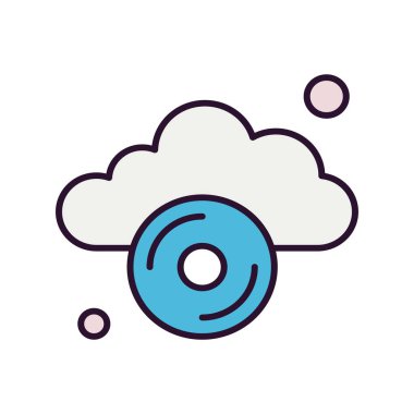  Vektör cd Simgesi, basit web illüstrasyonu 