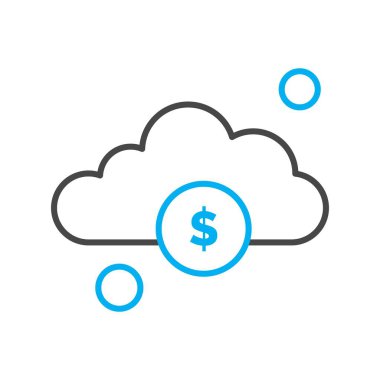 Dijital bulut vektör illüstrasyonu