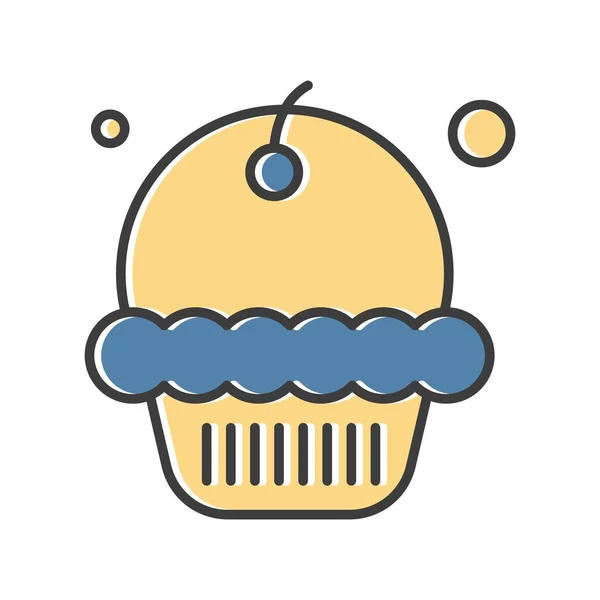 Muffin Vectorial Icono Ilustración Web Simple — Vector de stock