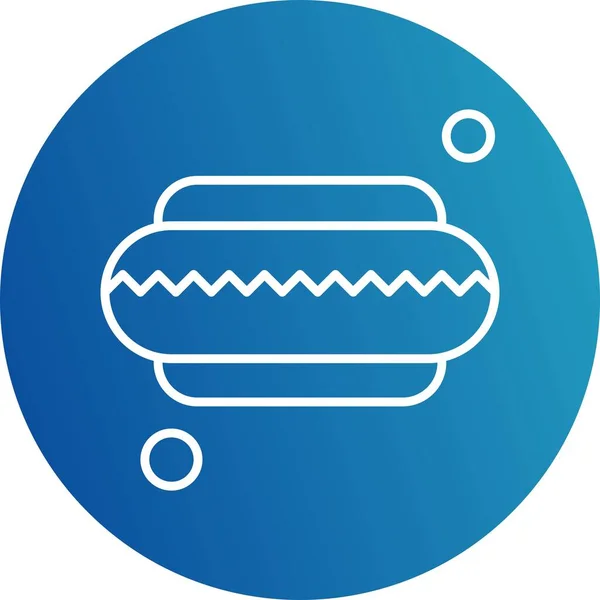 Vektorový Hotdog Ikona Jednoduchá Webová Ilustrace — Stockový vektor
