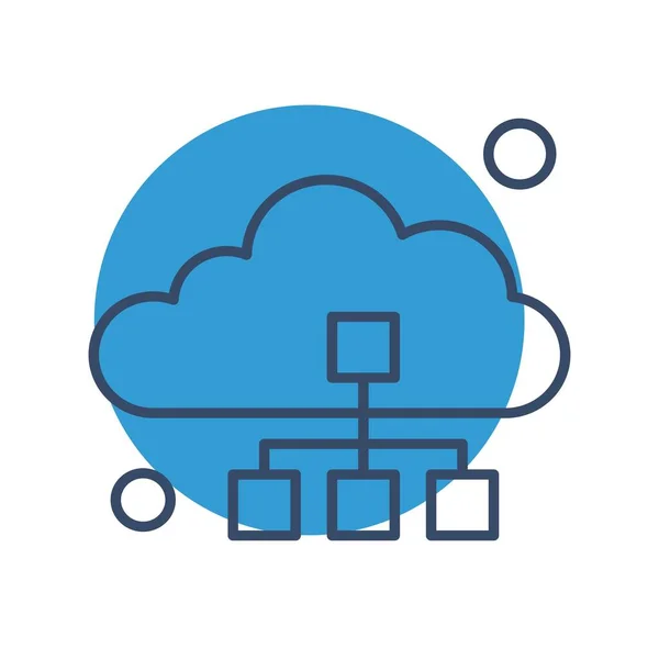 Illustrazione Vettoriale Icona Cloud Digitale — Vettoriale Stock