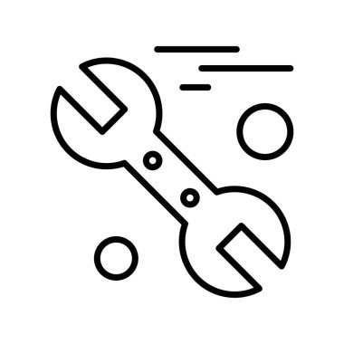  İngiliz anahtarı simgesi vektör illüstrasyonu 