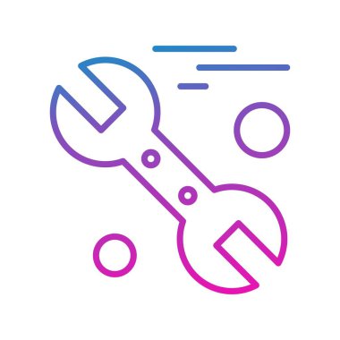  İngiliz anahtarı simgesi vektör illüstrasyonu 