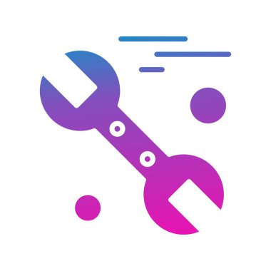  İngiliz anahtarı simgesi vektör illüstrasyonu 