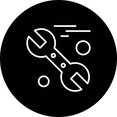  İngiliz anahtarı simgesi vektör illüstrasyonu 