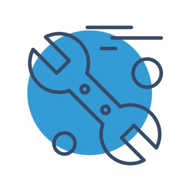  İngiliz anahtarı simgesi vektör illüstrasyonu 