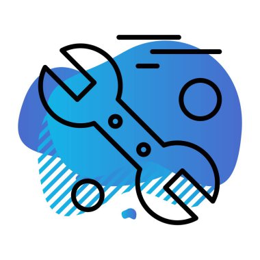  İngiliz anahtarı simgesi vektör illüstrasyonu 