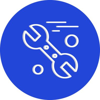  İngiliz anahtarı simgesi vektör illüstrasyonu 