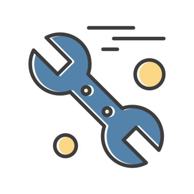  İngiliz anahtarı simgesi vektör illüstrasyonu 