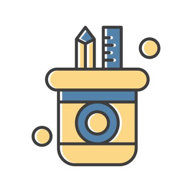 Ofis malzemelerinin vektör illüstrasyonu 