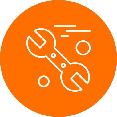  İngiliz anahtarı simgesi vektör illüstrasyonu 