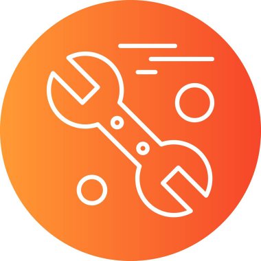  İngiliz anahtarı simgesi vektör illüstrasyonu 