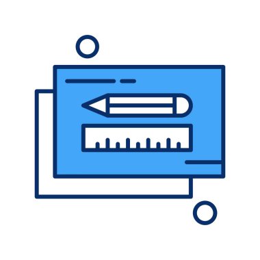  kalem ve cetvel simgesi çizimi 
