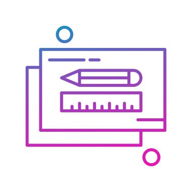  kalem ve cetvel simgesi çizimi 