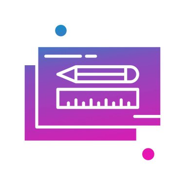  kalem ve cetvel simgesi çizimi 